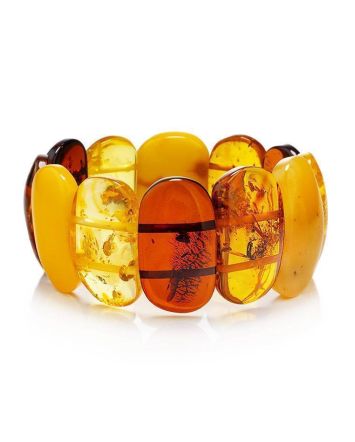 Bright Amber Flat Beaded Bracelet, image 