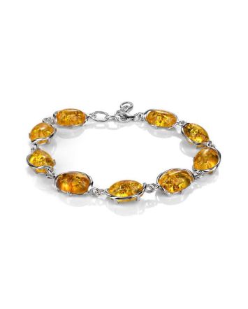 Lemon Amber Link Bracelet In Silver The Vivaldi, image 