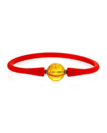 Red Silicone Bracelet With Natural Lemon Amber The Hawaii, image 