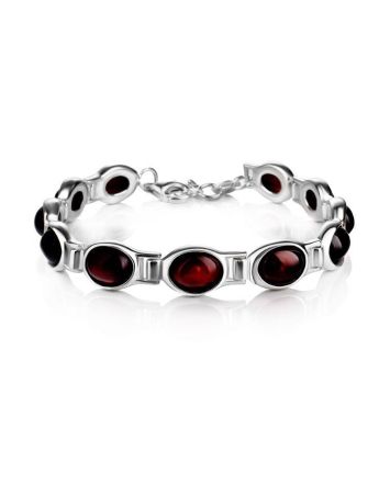 Cherry Amber Bracelet In Sterling Silver The Soprano, image 