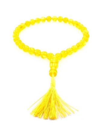 Muslim 33 Lemon Amber Prayer Beads, image 