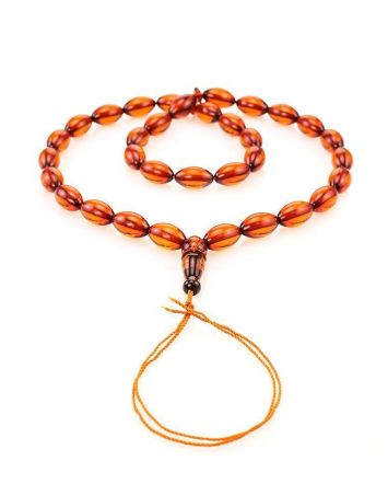 Islamic 33 Cherry Amber Prayer Beads, image 