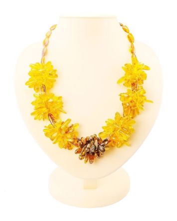 Honey Amber Necklace The Chrysanthemum, image 