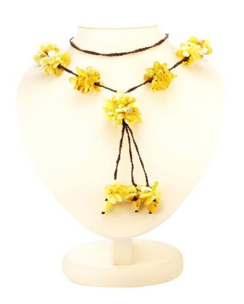 Lemon And Honey Amber Necklace The Chrysanthemum, image 