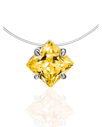 Invisible Necklace With Champagne Crystal The Aurora, image 