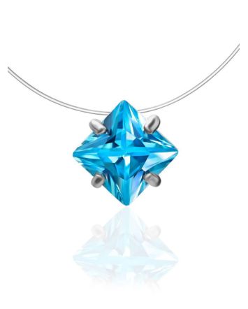 Light Blue Crystal Invisible Necklace The Aurora, image 
