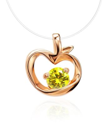 Invisible Necklace With Golden Apple Pendant The Aurora, Length: 40, image 