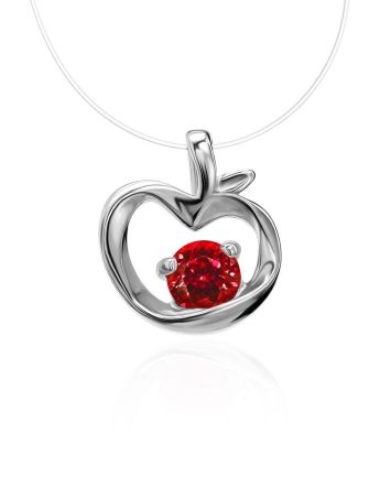 Invisible Necklace With Apple Shaped Pendant The Aurora, image 