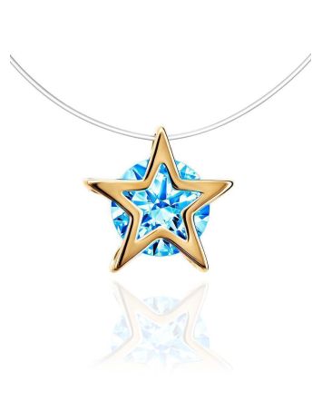 Invisible Necklace With star Shaped Pendant The Aurora, Length: 40, image 