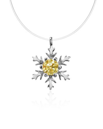 Invisible Necklace With Snowflake Pendant The Aurora, image 