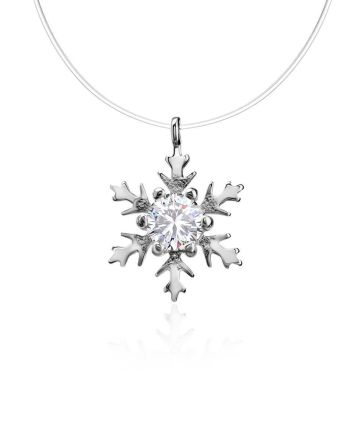 Invisible Necklace With Snowflake Pendant The Aurora, image 