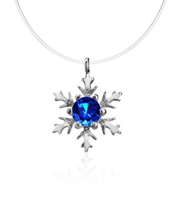 Invisible Necklace With Silver Snowflake Pendant The Aurora, image 