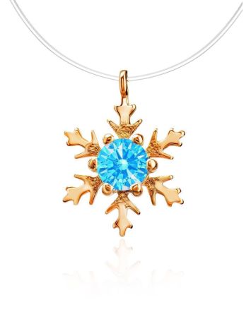 Invisible Necklace With Blue Crystal Pendant The Aurora, Length: 38, image 