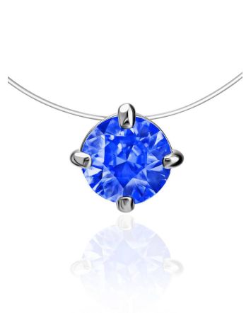 Invisible Necklace With Blue Crystal The Aurora, image 