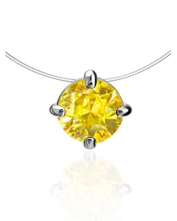 Invisible Necklace With Champagne Crystal The Aurora, image 