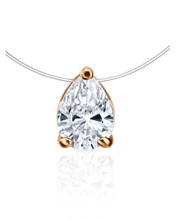 Minimalistic Invisible Necklace With Drop Crystal Pendant The Aurora Collection, Length: 40, image 