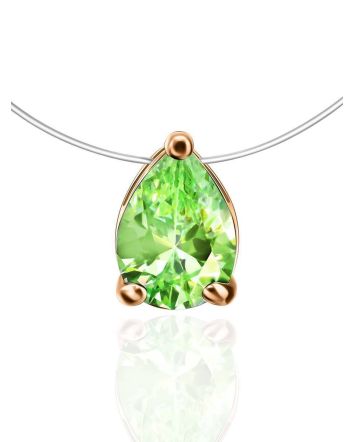 Invisible Necklace With Drop Crystal Pendant The Aurora, Length: 40, image 