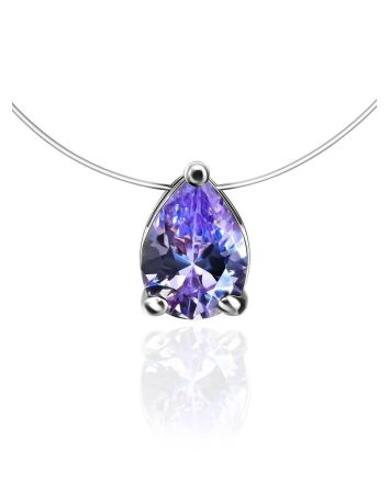 Teardrop Crystal Invisible Necklace The Aurora, image 