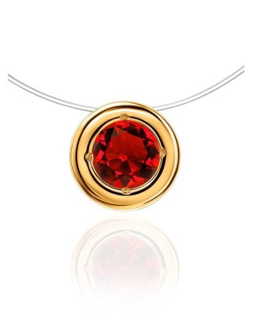Invisible Necklace With Red Crystal Pendant The Aurora, Length: 40, image 