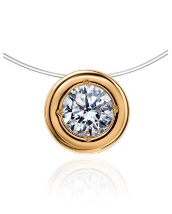 Invisible Necklace With Crystal In Gold The Aurora, Length: 42, image 