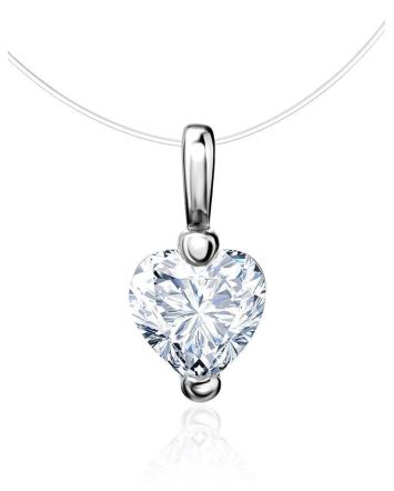 Heart Shaped Pendant Invisible Necklace The Aurora, image 