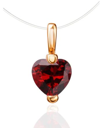 Red Crystal Pendant Necklace The Aurora, Length: 38, image 