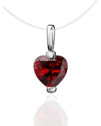 Invisible Necklace With Red Heart Pendant The Aurora, image 
