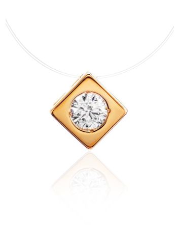Golden Pendant Invisible Necklace The Aurora, Length: 38, image 