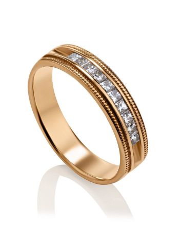 Channel Set Diamond Ring In Gold, Ring Size: 7 / 17.5, image 