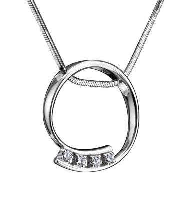Round Diamond Pendant In White Gold, image 