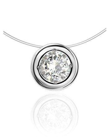 Round Pendant Invisible Necklace The Aurora, image 
