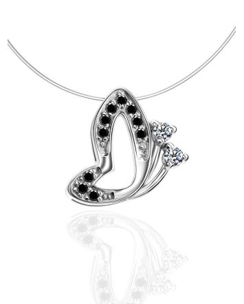 Invisible Necklace With Silver Butterfly Pendant The Aurora, image 