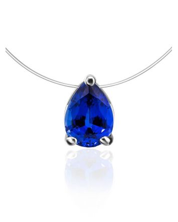 Invisible Necklace With Blue Crystal The Aurora, image 