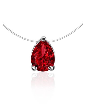 Invisible Necklace With Red Crystal The Aurora, image 