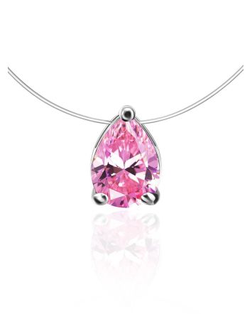 Pink Crystal Invisible Necklace The Aurora, image 