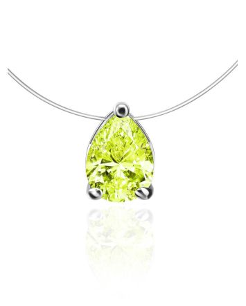 Invisible Chain Necklace With Teardrop Pendant The Aurora, image 