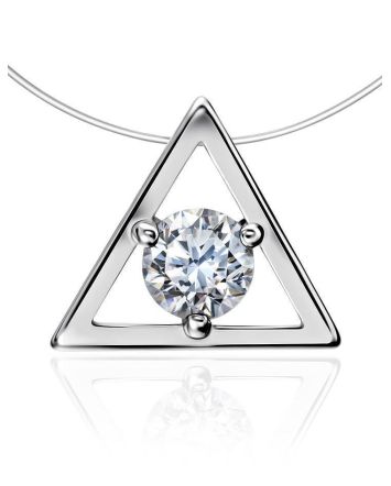 Invisible Necklace With Triangle Pendant The Aurora, image 