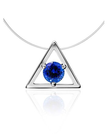 Triangle Pendant Invisible Chain Necklace The Aurora, image 