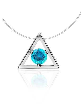 Invisible Necklace With Triangle Silver Pendant The Aurora, image 