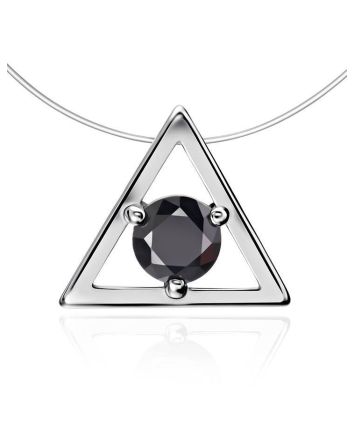 Invisible Necklace With Triangle Silver Pendant The Aurora, image 