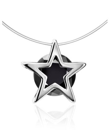 Invisible Necklace With Star Shaped Silver Pendant The Aurora, image 