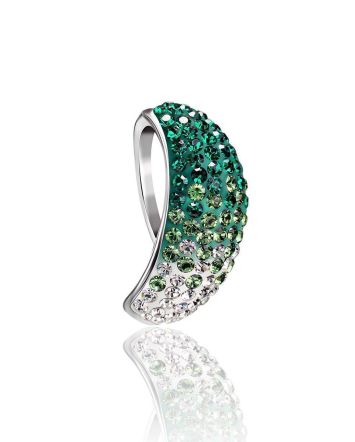 Green And White Crystal Pendant In Sterling Silver The Eclat, image 
