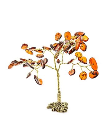 Amber Brass Decorative Money Tree, image 