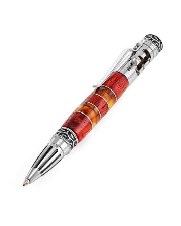 Bright Handcrafted Wooden Ball Pen With Amber, image 