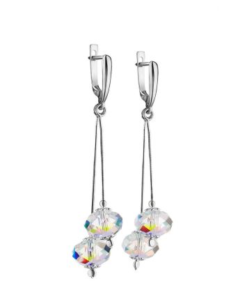 Crystal Dangle Earrings In Sterling Silver The Eclat, image 