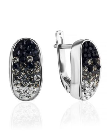 Black And White Crystal Earrings In Sterling Silver The Eclat, image 