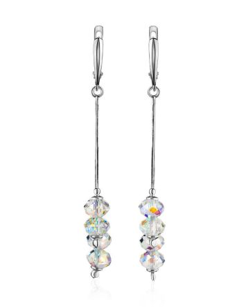 Crystal Dangle Earrings In Sterling Silver The Fame, image 