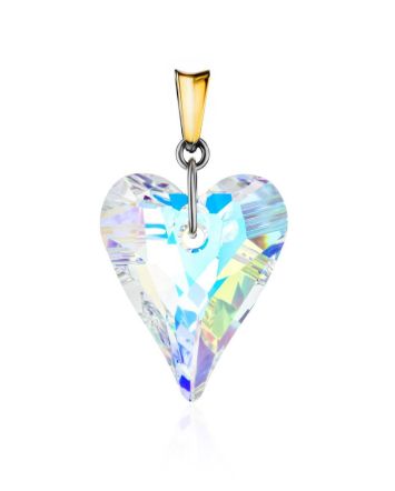 Crystal Heart Pendant In Gold Plated Silver The Fame, image 