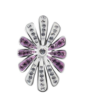Silver Flower Pendant With Crystal The Eclat, image 