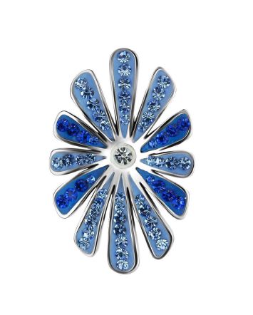 Silver Floral Pendant With Blue Crystals The Eclat, image 